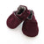 Burgundy Brushed Cotton Denim Baby Shoes - Vegan First Birthday Gift