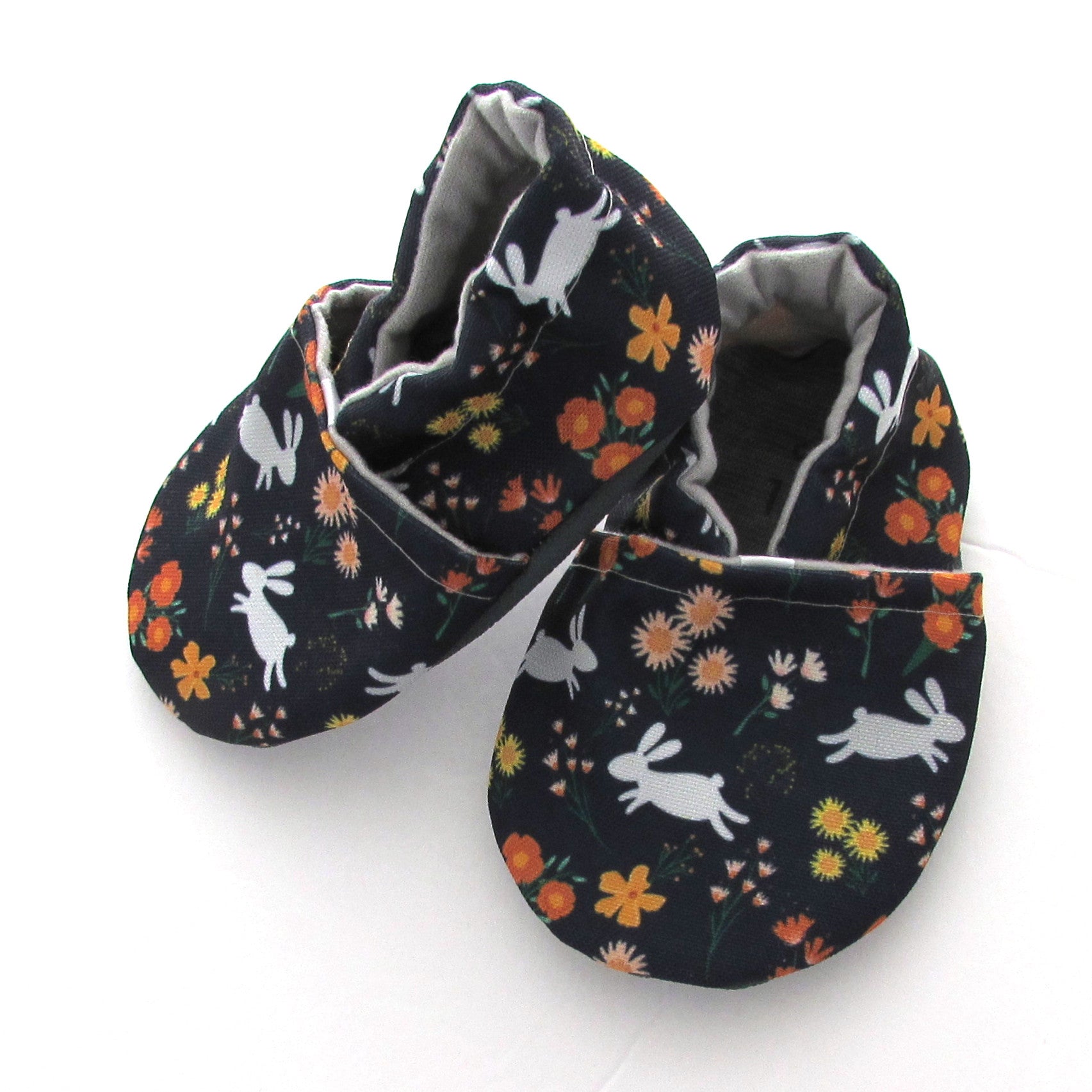 Bunny garden soft sole vegan baby shoes that don't fall off