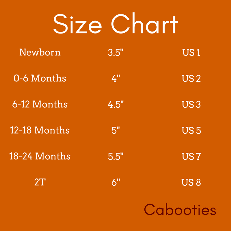 Infant footwear size chart on sale