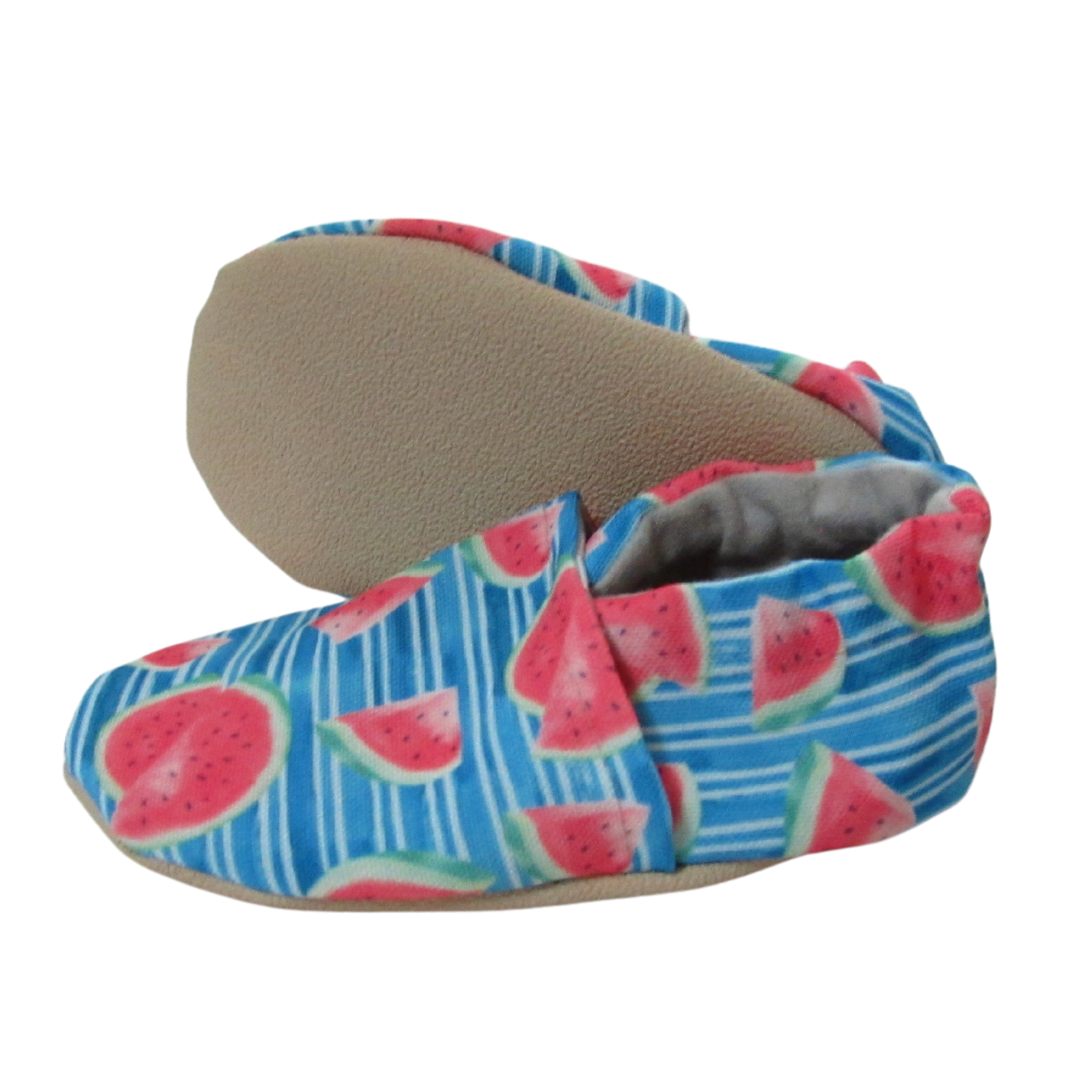 Watermelon Stripe Red White and Blue Summer Baby Shoes Cabooties